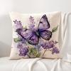 Watercolor butterflyflower Cushion Cover Natural Linen Organic Fabric DoubleSided Printing Sofa Home Decor Gift Pillow Cover
