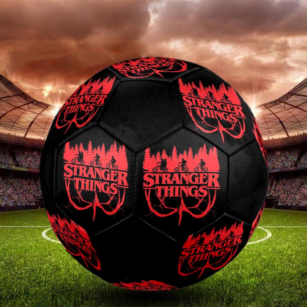 stranger things Indoor Soccer Ball Colorful Machine Stitched PVC Size 5 Team Training Competition Ready Durable High-Bounce Cool Sports Gift