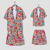 Hawaiian Floral Beach Set: Men's Loose-Fit Plus Size Short Sleeve Shirt & Casual Shorts