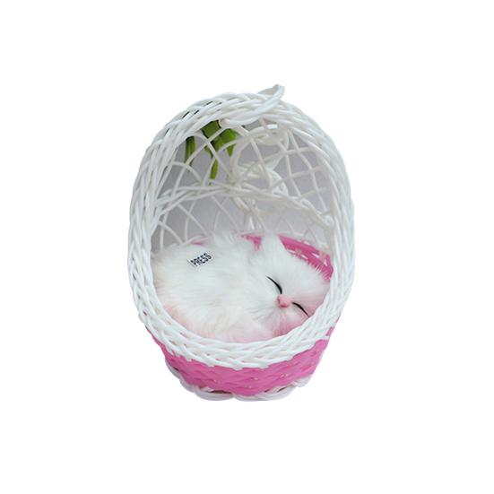 Simulation Cute Cats Kitten Sound Plush Doll Toy Hanging Basket Home Decoration