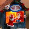 LED Light Up Christmas Ornament Resin House Shape Figurine Desktop Decoration Miniature Cottage Statue for Office