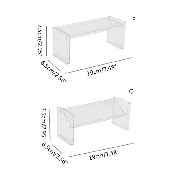 Desktop Clear Storage Holder Transparent Stackable Shelf Home Kitchen Bathroom