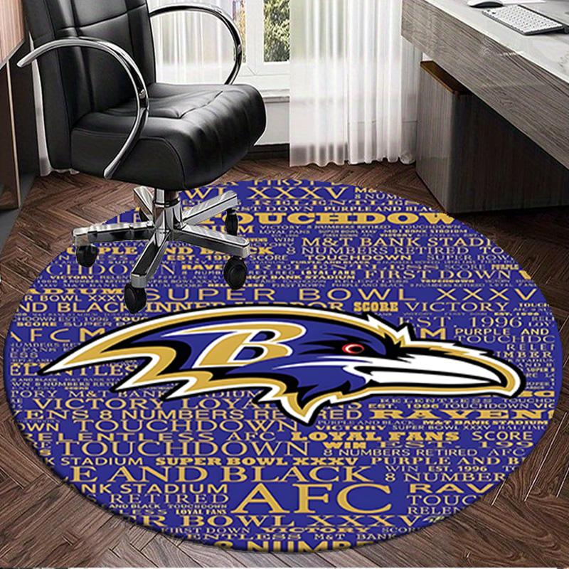 Baltimore Logo Art Round Rug for Livingroom,Bedroom, Palyroom, Chair Rug, Area rug, Circle Carpet, Large Size Fan Christmas gift