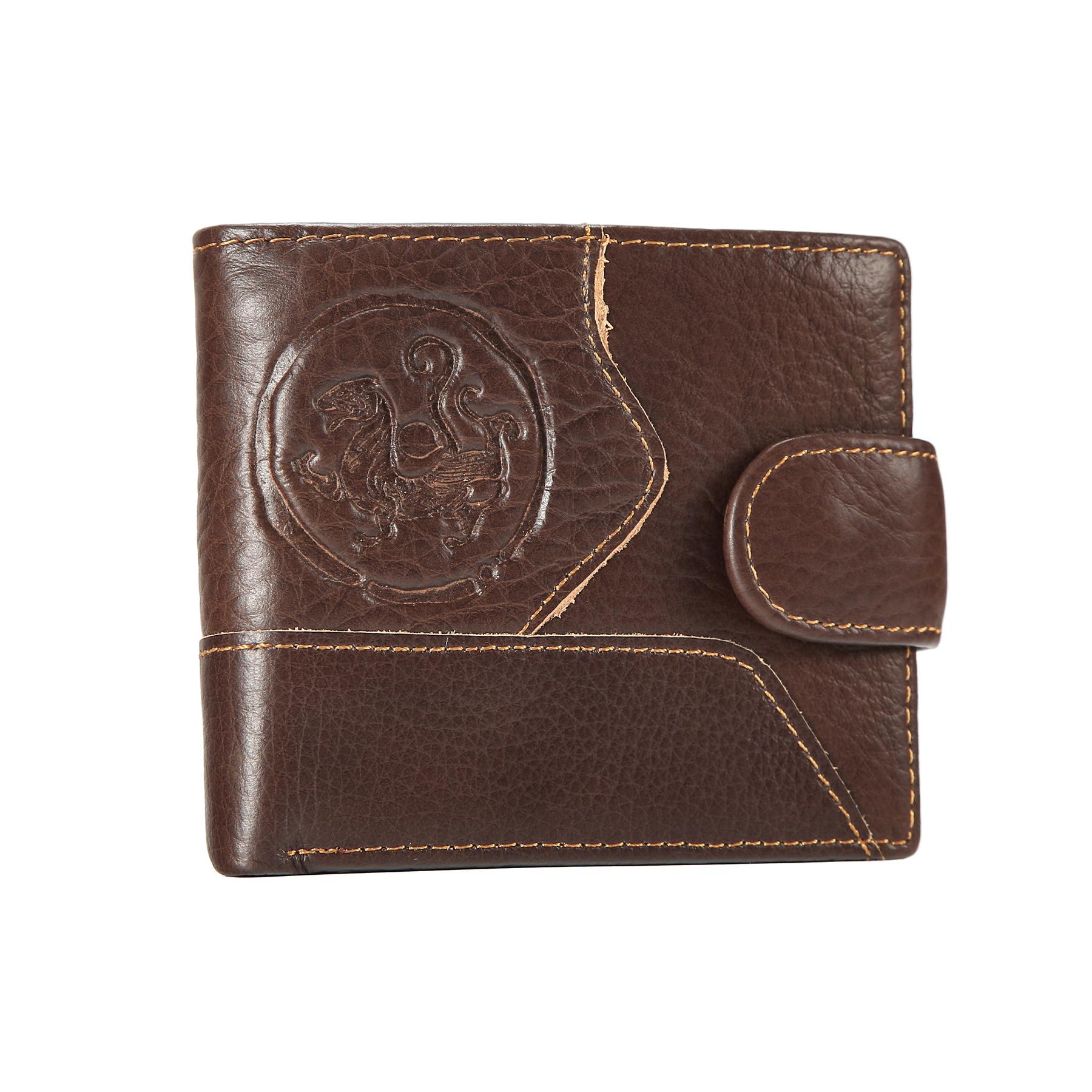 

Vintage Genuine Leather Mens Wallet Tiger Embossed Bifold Coin Purse Retro Cowhide Card Holder Large Capacity Short Wallet