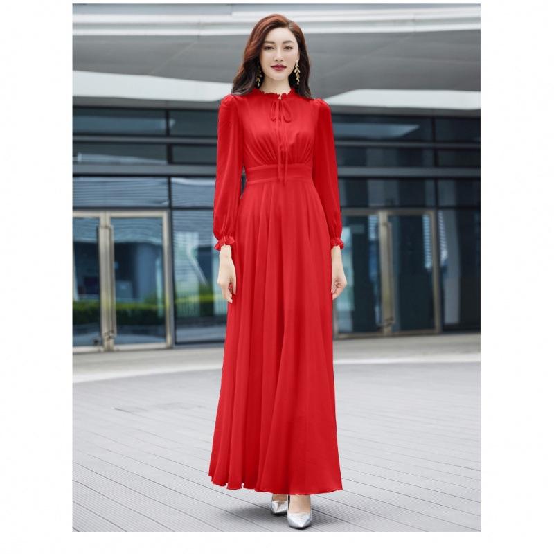 White Flowing Chiffon Beach Dress with Large Hem Skirt - Summer Long Style for Women