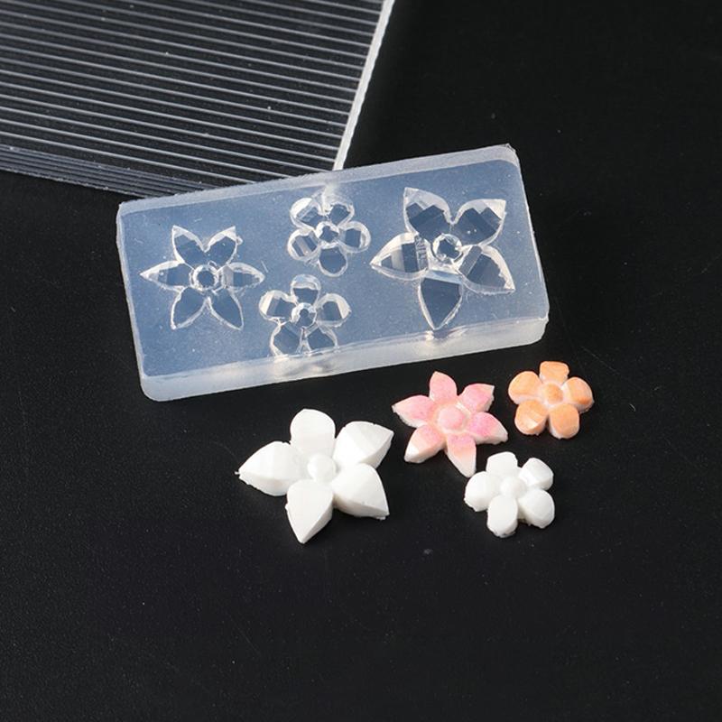 Mini Flower Rose Shape Silicone Nail Mold Nail Stamping Decorations Nails DIY Design Stereoscopic Manicure Art Tool