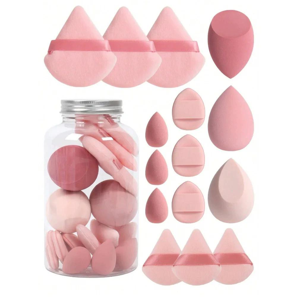 

Makeup Sponge Set Triangle Puff 15 Pcs for Liquid, Cream, and Powder, Multi-colored Makeup Sponges and Mini Sponge розовый