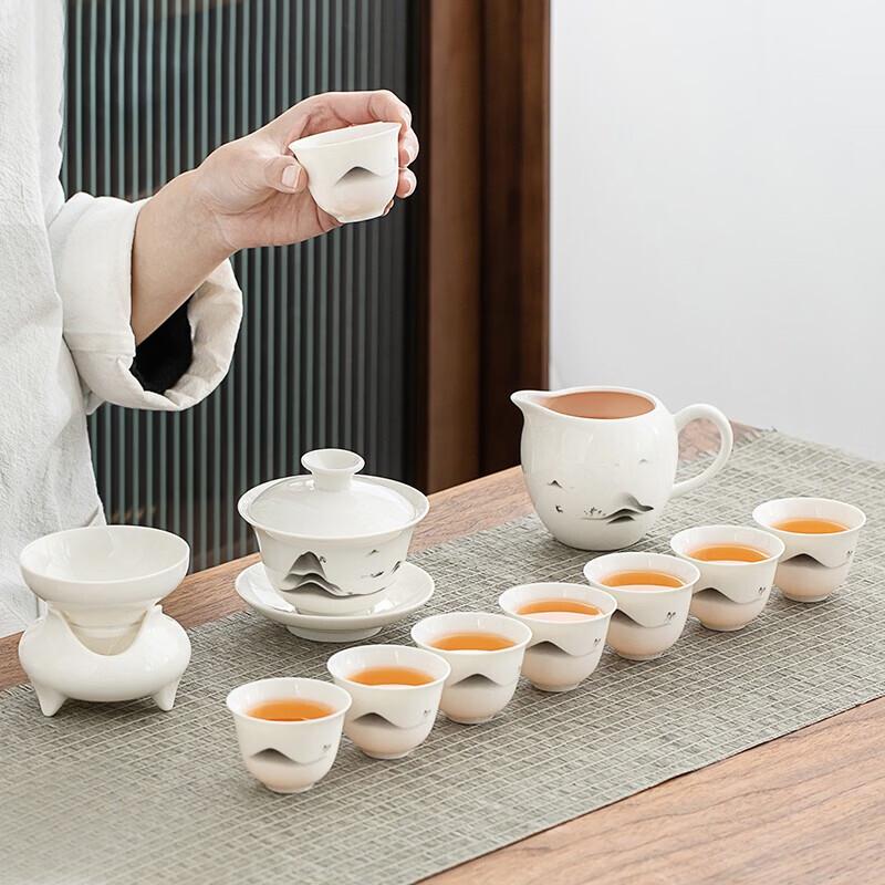 White Jade Porcelain Gongfu Tea Set