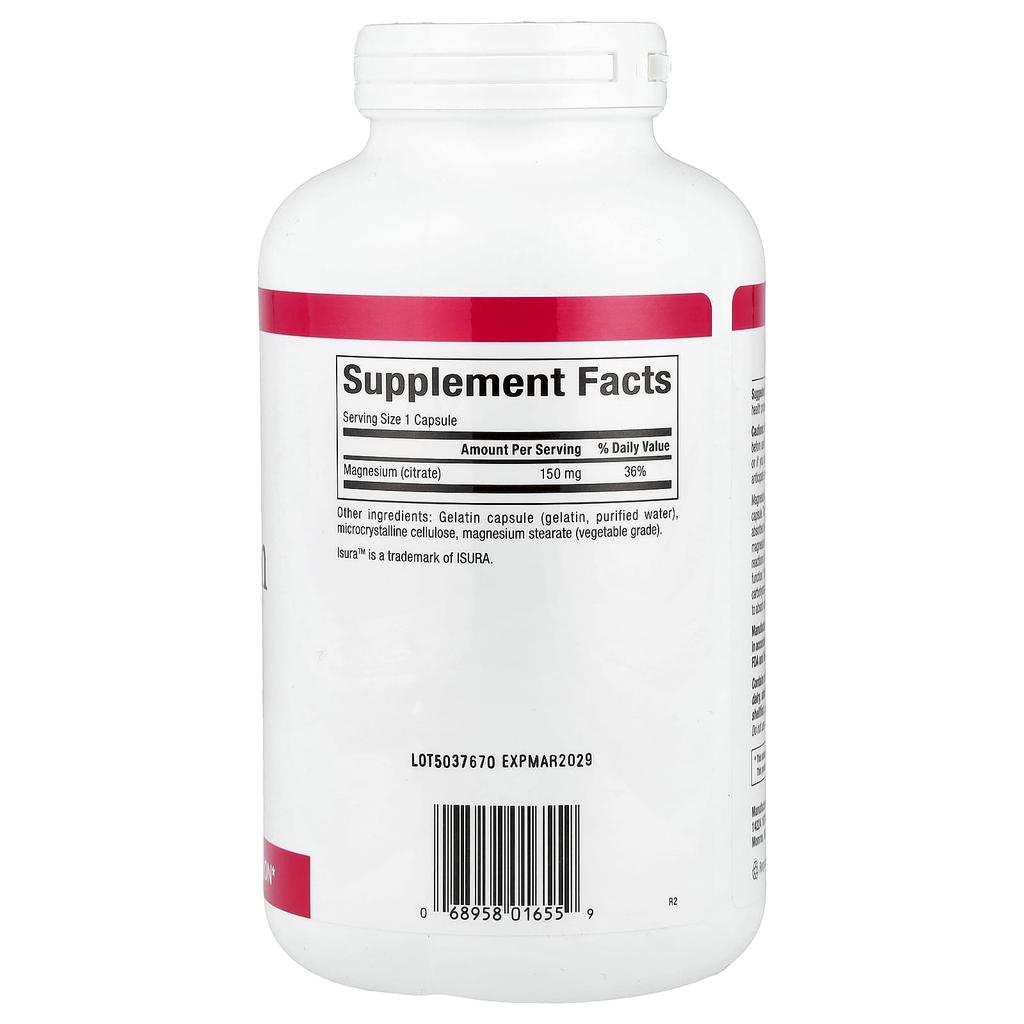 Magnesium Citrate, 150Mg, 360 Capsules