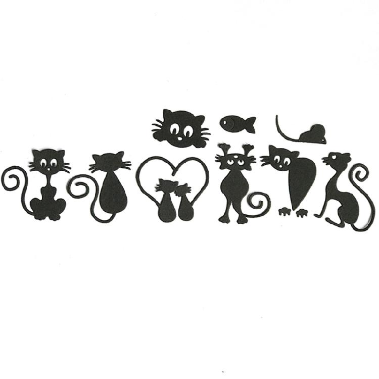 Kitty Cats Suit Knife Mold DIY Printing Steel Mould for Craft Card Making