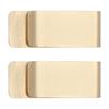 2Pcs Metal Money Clips Stainless Steel SpecialShaped   Wallets Credit Cards Holders for Men(Gold )