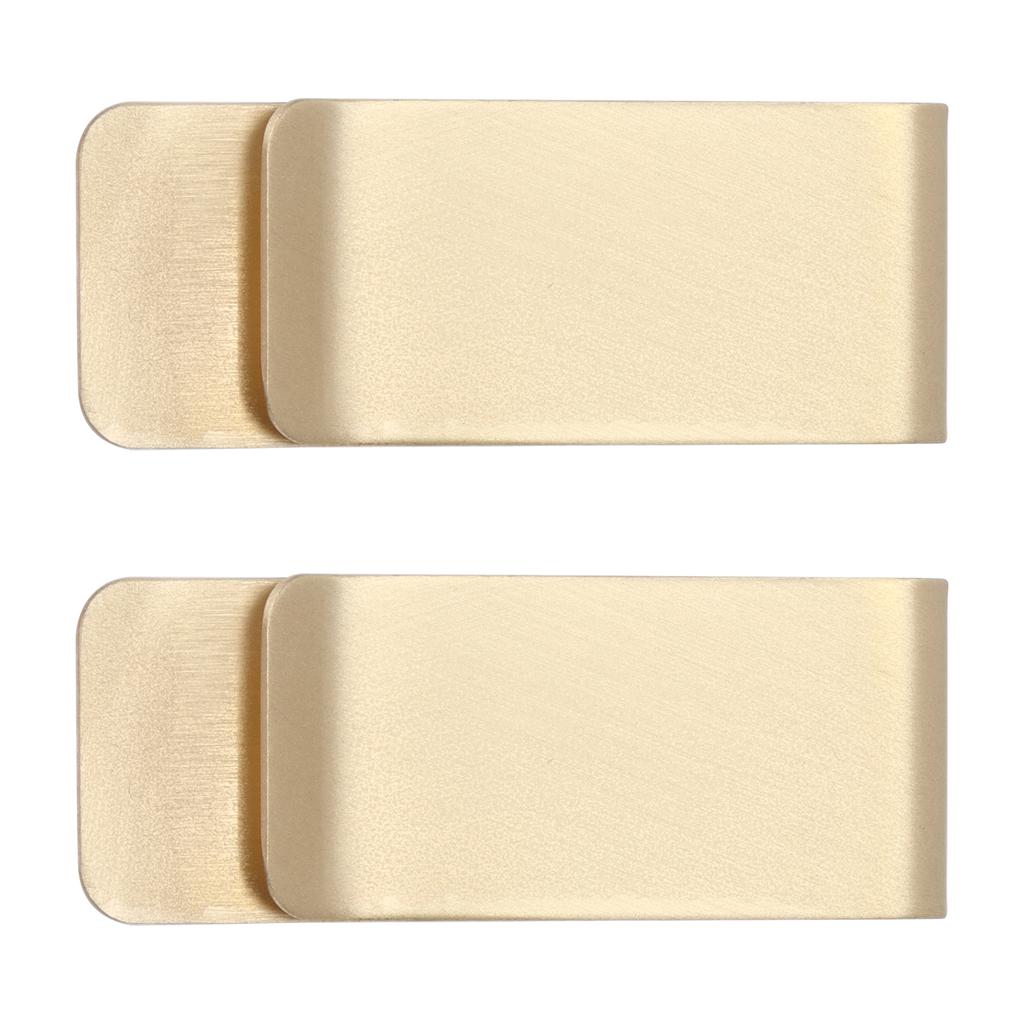 2Pcs Metal Money Clips Stainless Steel SpecialShaped   Wallets Credit Cards Holders for Men(Gold )