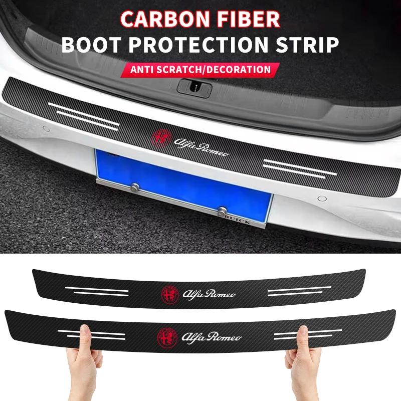 New Car Door Sill Plate Sticker Anti-scratch Strip Trunk Protection Decals for Alfa Romeo 4C 159 Spider Giulia Giulietta 156 147