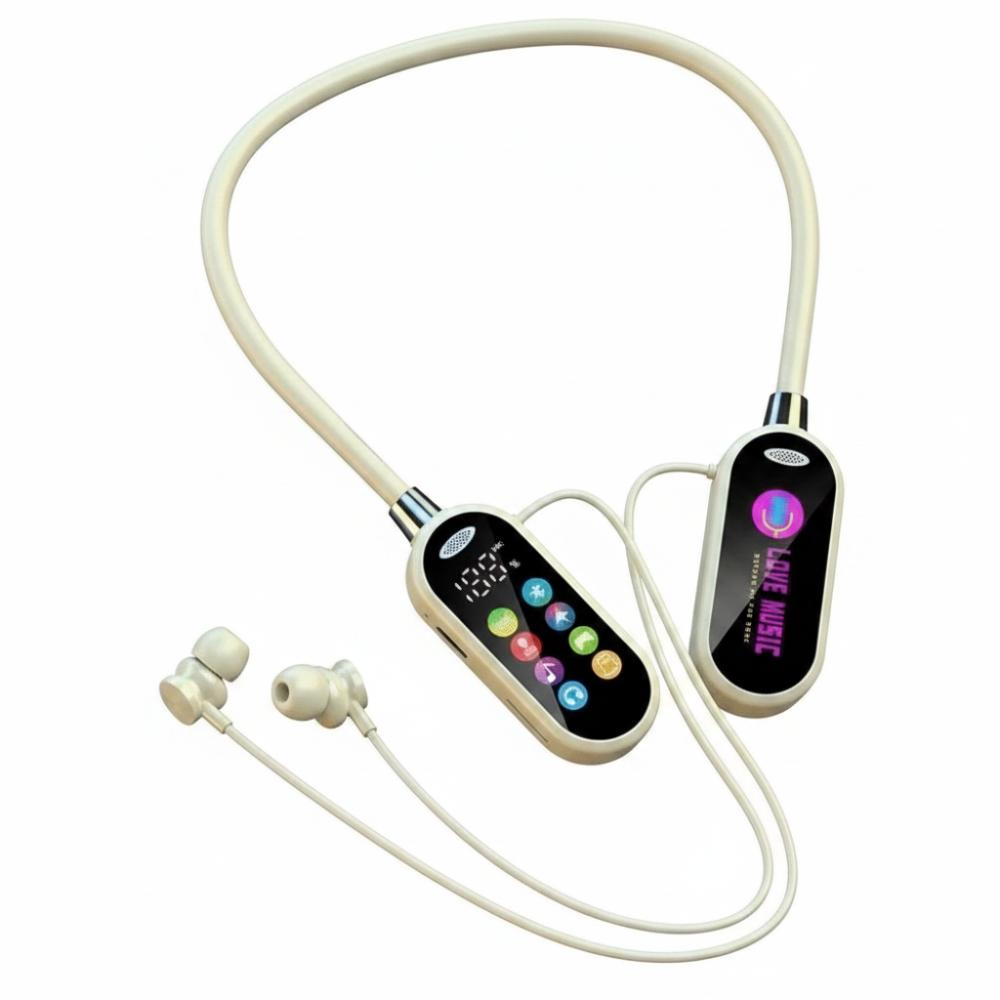 HiFi Sound Bluetooth Earphones LED Display Noise Reduction Earbuds Neckband Headsets Travel