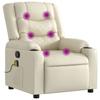 Massage Recliner with Relax Function Artificial Leather Cream