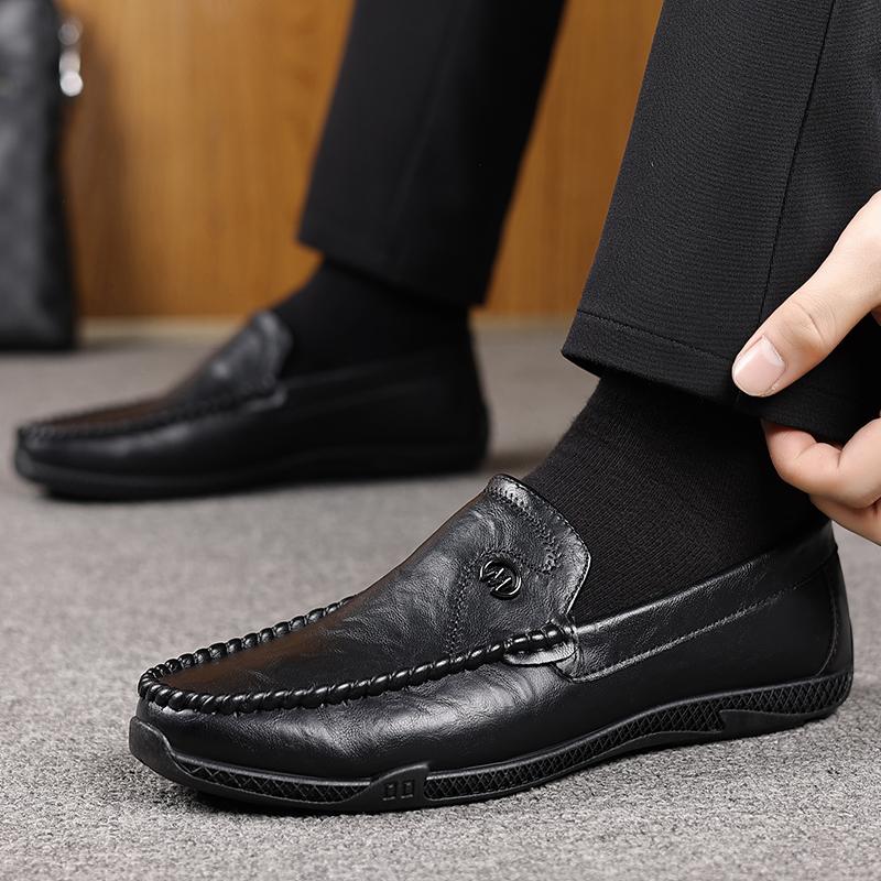 Herren Freizeitschuhe Echtes Leder Luxusmarke Herren Slipper Italienische Mokassins Atmungsaktiv Slip-on Herren Fahrschuhe Chaussure Homme