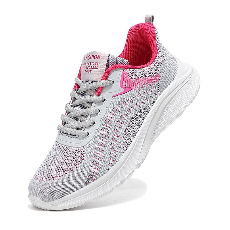 New fly-woven four-season sports shoes casual shoes women's comfortable and fashionable single shoes running shoes