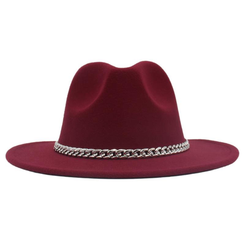 Chain Men'S And Women'S Multi-Colored Stage Hat Woolen Felt Hat Jazz Top Hat Hat