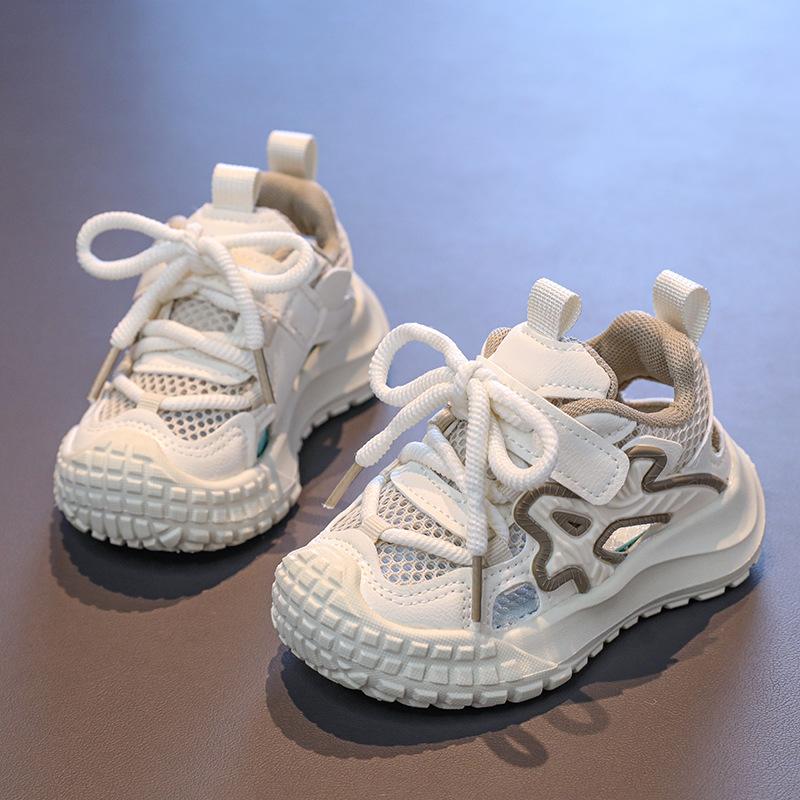Kids Sports Sandals Hollowed-out Boys Girls Running Shoes Non-slip Soft Sole 2025 Summer New Children Sneakers Hollowed-out