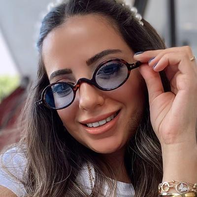 Vintage Cat Eye Oval Sunglasses Lightweight Trendy 90s UV Protection Sun Glasses for Women Men Glasses Sunnies