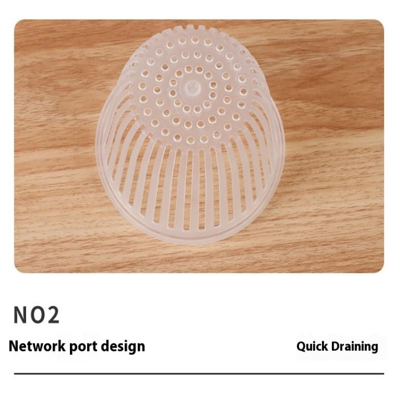 4Pcs Green Onion Fresh-Keeping Box With Lid Double-Layer Drainage Round Plastic Refrigerator Sealing Box Household