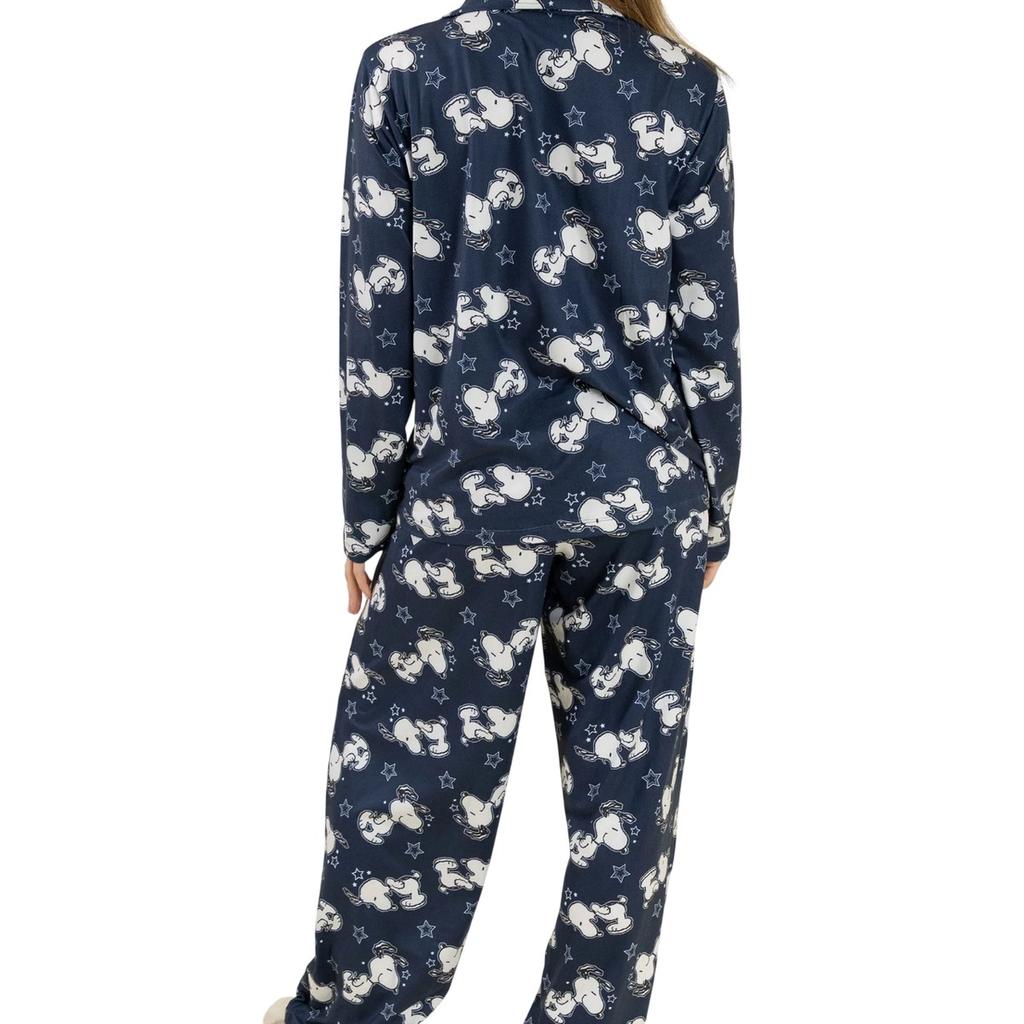 Peanuts Womens/Ladies Snoopy Long-Sleeved Long Pyjama Set