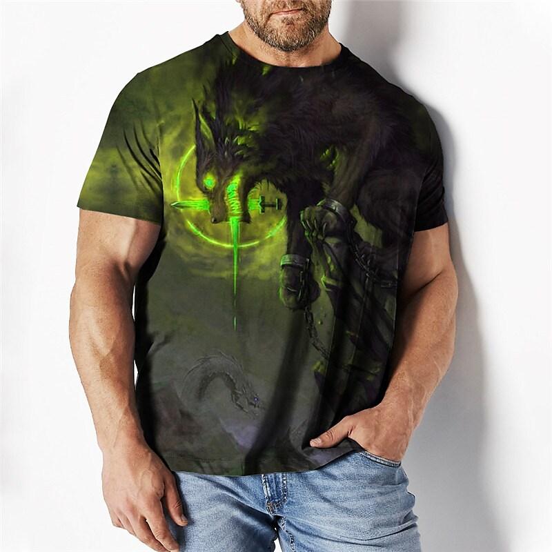 Vintage tričko Pánské letní krátké 3D topy s potiskem lva 2022 pánské oversized oblečení trička s výstřihem do O Výstřih The Boys Tee Streetwear