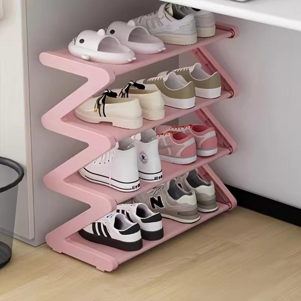 Creative Z-shaped Shoe Rack Simple Shoe Storage Device Multi-layer Assembly Shoe Rack Space Saving Shoe Cabinet Under The Table
