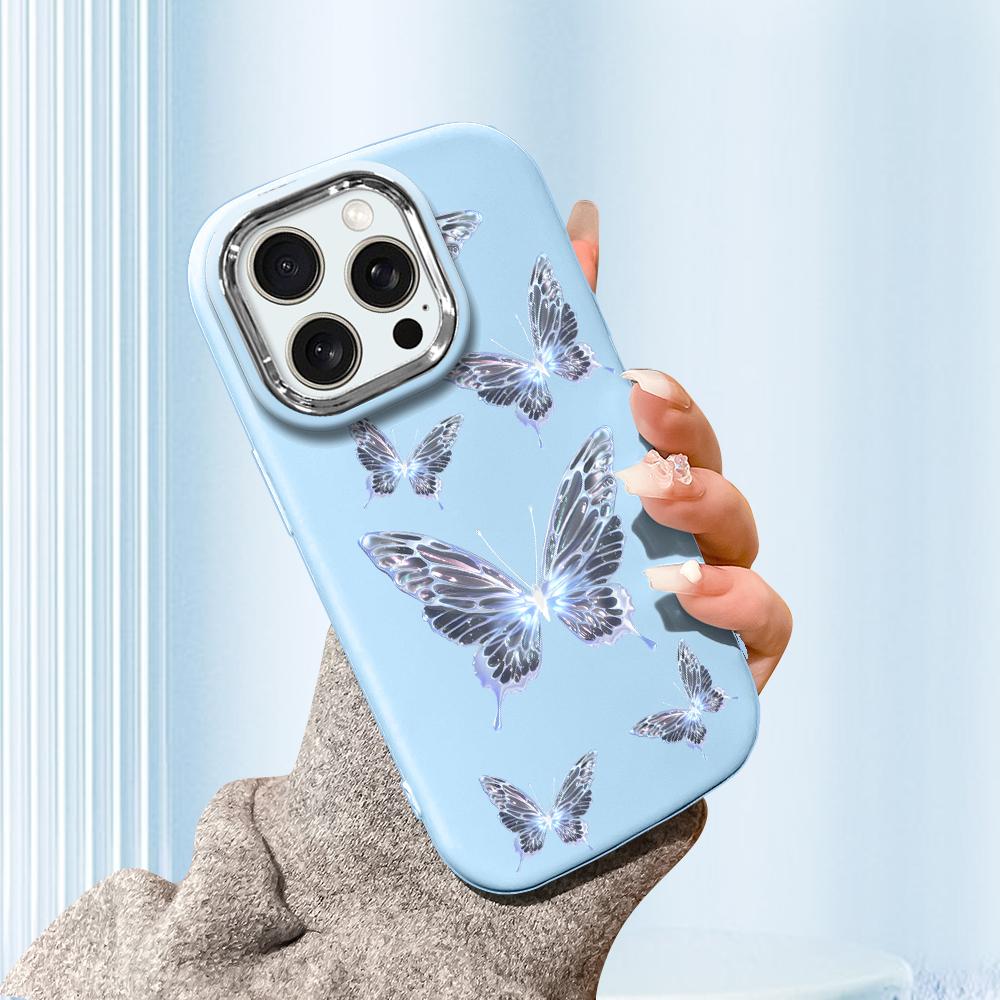 

Сплошной цвет с серебряным краем линзы, жирный корпус, мягкий жидкий силиконовый чехол из ТПУ, противоударный чехол для телефона для Huawei Honor iPhone Infinix Tecno Vivo Vivo Y30 5G синий