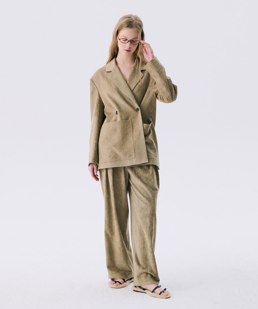 WNDERKAMMER 25 Corduroy Wide Pants_Light Khaki