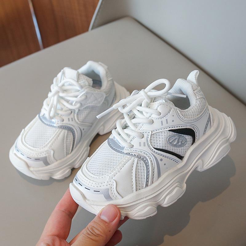 

Детские трендовые удобные кроссовки для бега на мягкой подошве, студенческие модные повседневные дышащие спортивные кроссовки для мальчиков и девочек 21 белый