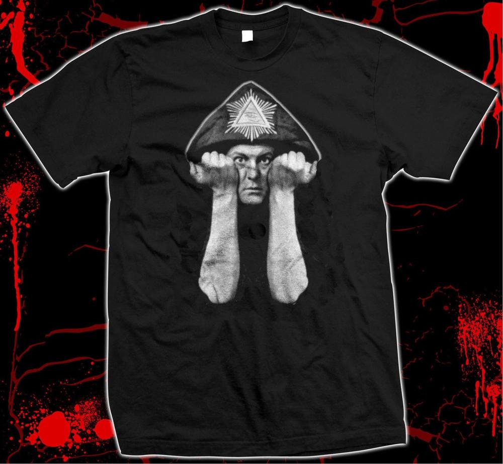 Aleister Crowley Shirt- Occult Black Magik - 100% cotton  Unisex Tee Unisex T-Shirt XL