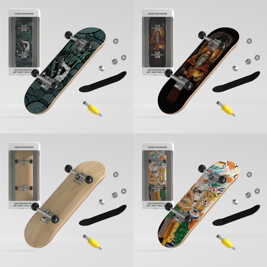 Fingerboard Skate Toy With Maple Wood Deck For Diy Stunt Performers