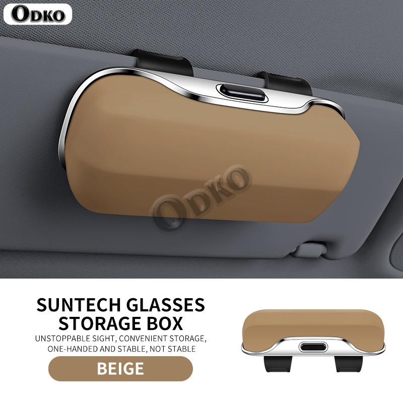 Press Switch Car Sun Visor Glasses Box for Renault Captur Koleos Kadjar Arkana Megane Dacia Duster Clio Sunglasses Storage Case