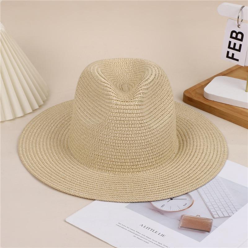 Beach travel vacation outdoor wide edge sunshade sun hat men and women fashion denim straw hat