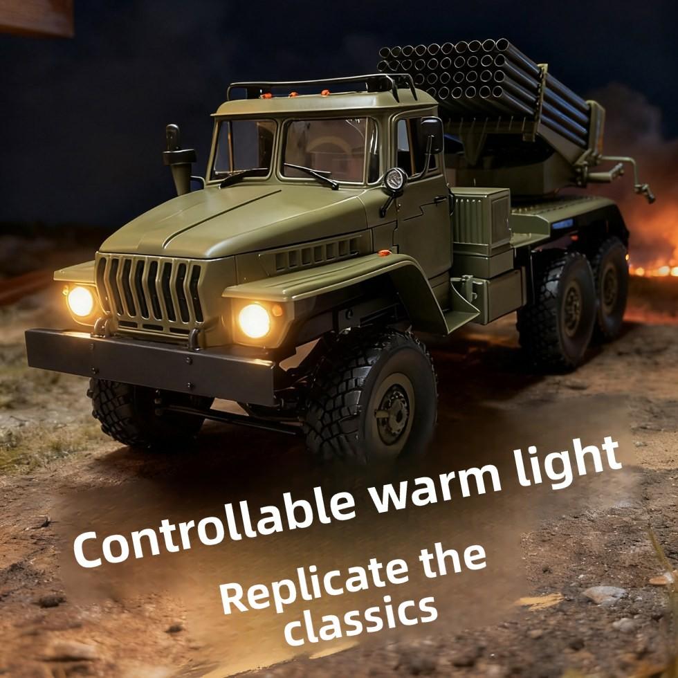 Wpl B36-2 Climbing Remote Control Car Six Wheel Drive Rocket Launcher Rc Adult Children Model Off Road Toy Car Gift