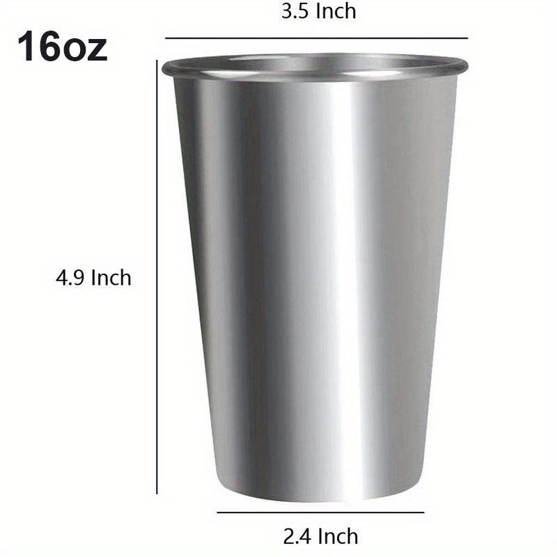 16oz Stainless Steel Metal Beer Cup Wine Cups Kitchen Accessories for Portable Drinkware Set
