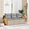 VidaXL Garden Lounge Set with Cushions 3 Pcs, Patio Sofas, Patio Furniture Set, Outdoor Furniture, Beige 3227438