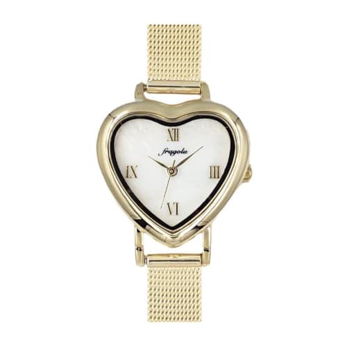 

Fragola Heart Mesh Strap Watch N00224S-1 GD Women s Gold