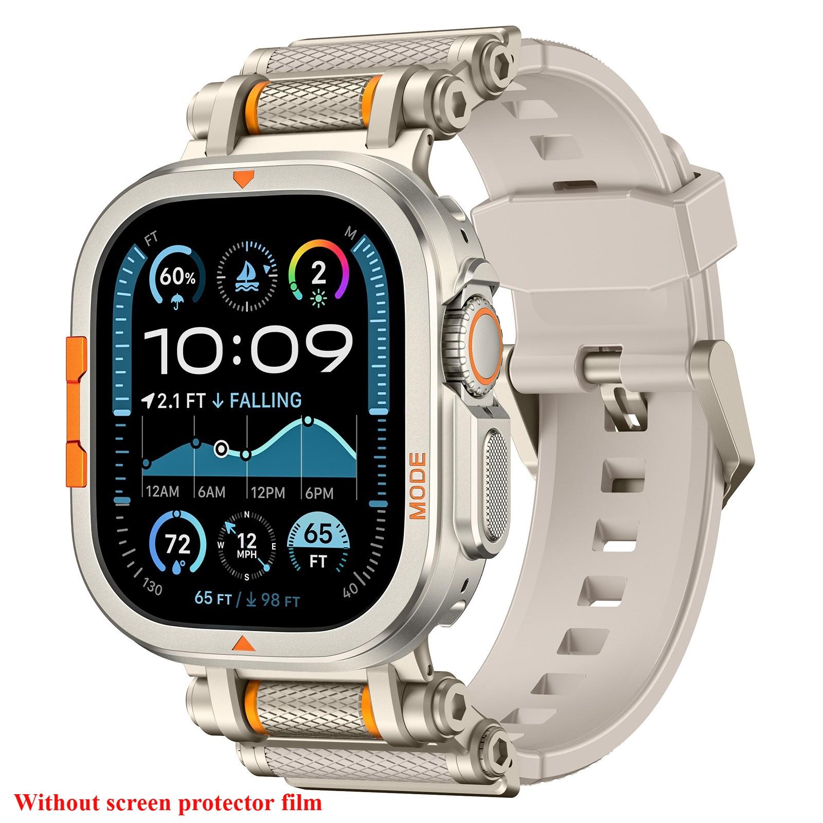

Silicone Metal Strap+Case Cover For Apple Watch Series 11 10 46mm Metal Case Aluminum Alloy Frame Case for iWatch Ultra 3 2 49mm For Ultra 3 49mm