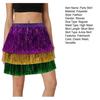 Party Skirt Elastic High Waist Patchwork Color Glittery Skirt Carnival Festival Holiday Parties Stage Performances