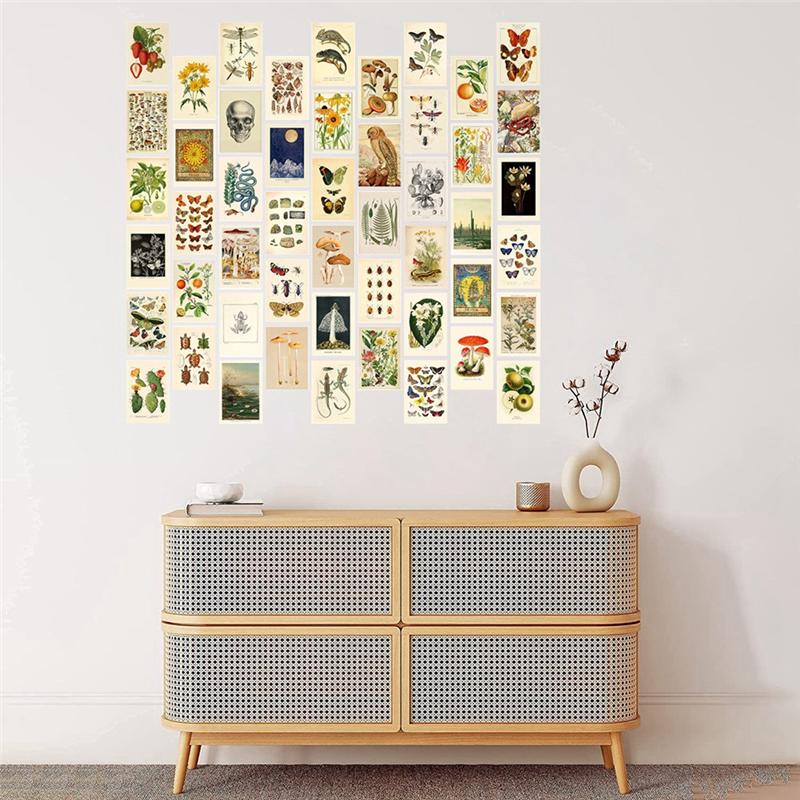 Lot De 50 Cartes Postales Vintage - Décoration Murale Esthétique 10x15 Cm - Style Rétro Chic