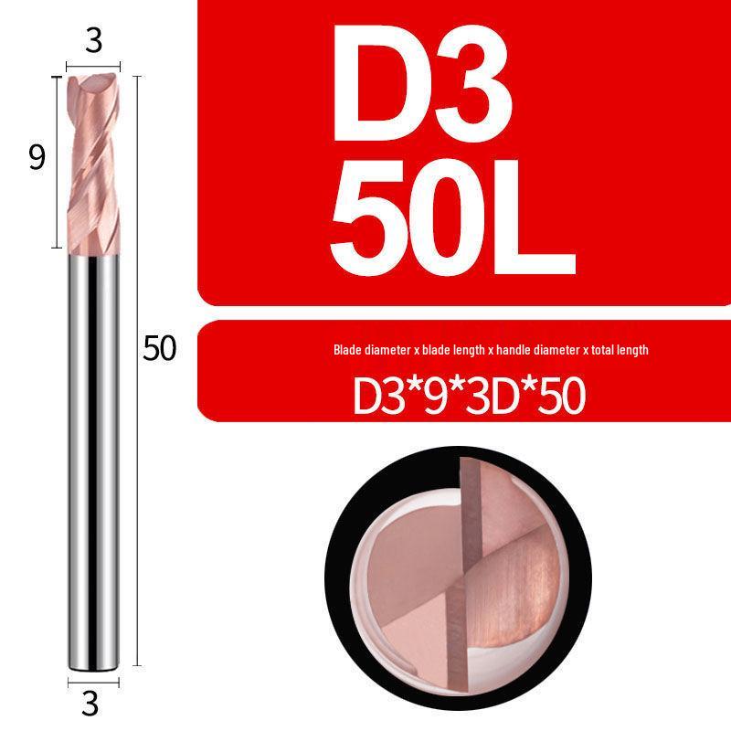 Tungsten Steel 2-Flute Carbide End Mill, 55° Keyway CNC Flat Bottom Cutter