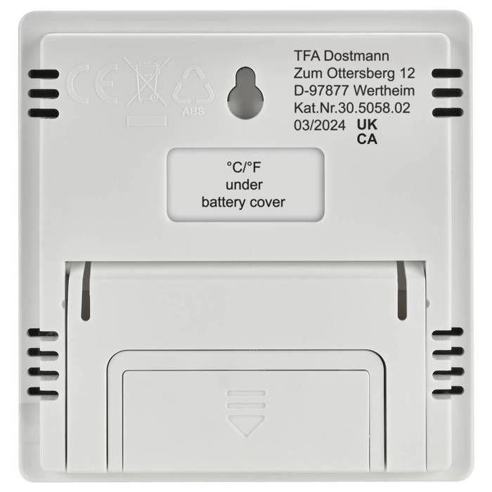 Thermo-hygromètre - TFA DOSTMANN - 30.5058.02 - Blanc - Numérique - Connecté