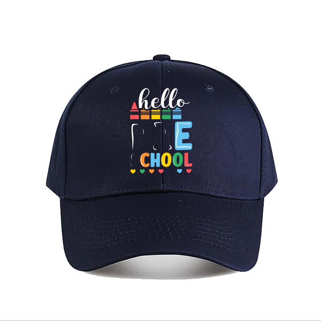 Hello School Crayon Heart Baseball Cap Fashion Unisex Sunhat Womens Outdoor Sports