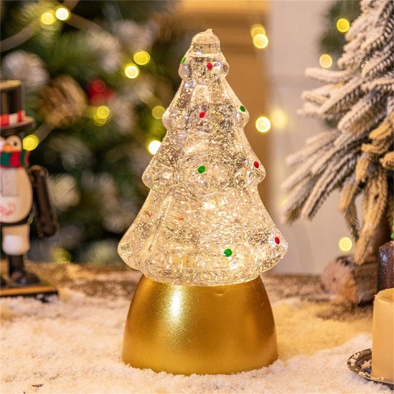 Exquisite LED Christmas Tree Ornament Luminous Tabletop Tree Shaped Decor 2024 New Year Gift for Party Decorations