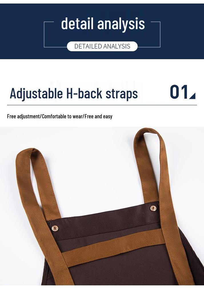 Custom Logo Waterproof Canvas Waist Apron for Manicure, Coffee Bar, Catering