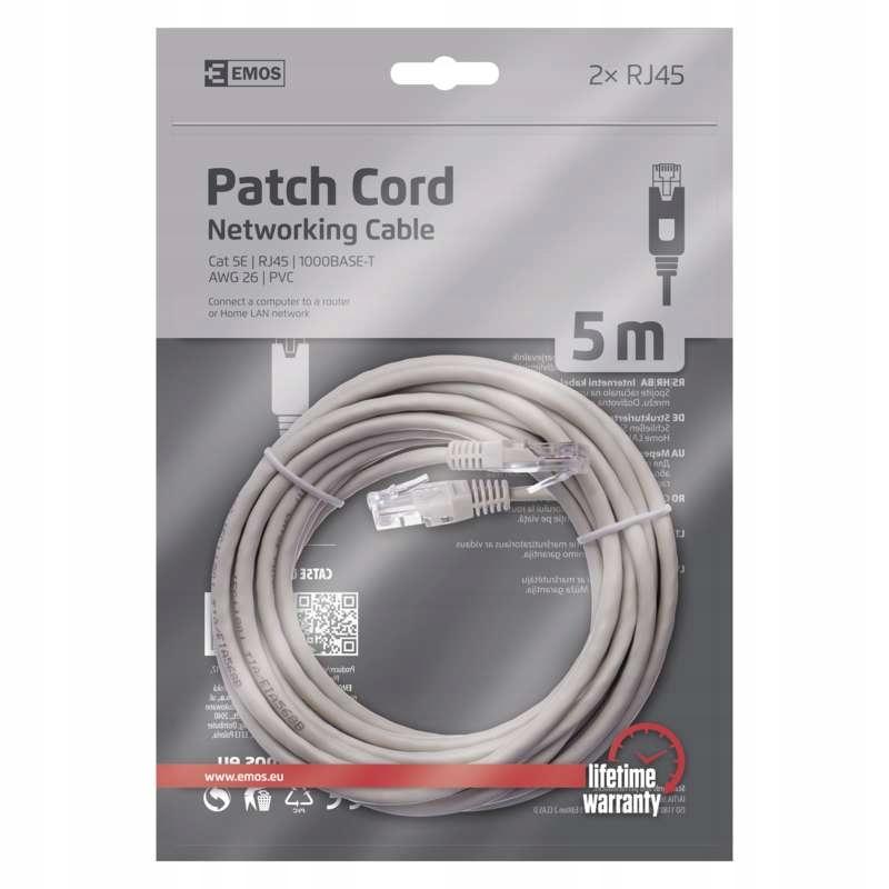 Internet Cable 5M Network Utp Cat5E Patchcord Rj45 Emos S9125 1 Pc