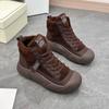 Women's Boots Winter Warm Lamb Wool High-top Vulcanized Shoes Round Toe Soft Sole Fashion Women's Shoes Comfortable Work Shoes
