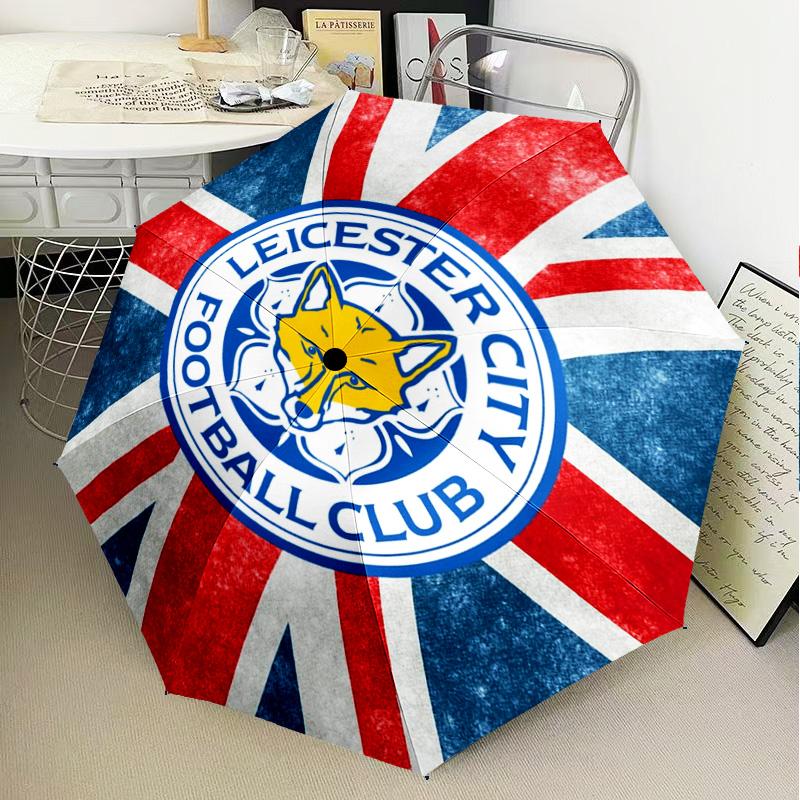 1PC Leicester City F.C Printed Umbrella Folding umbrella, automatic umbrella 8-Frame for Travel, camping Fan gifts Christmas Gifts